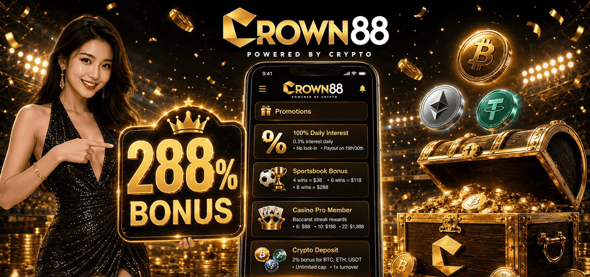 Crown88 Bonuses In Singapore: Cashback, Crypto, Streak Rewards