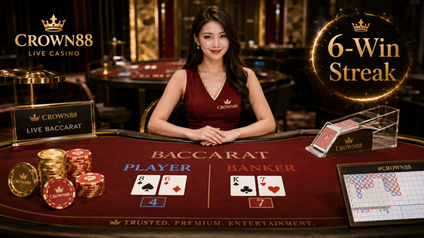 crown88's baccarat 6 straight win promo