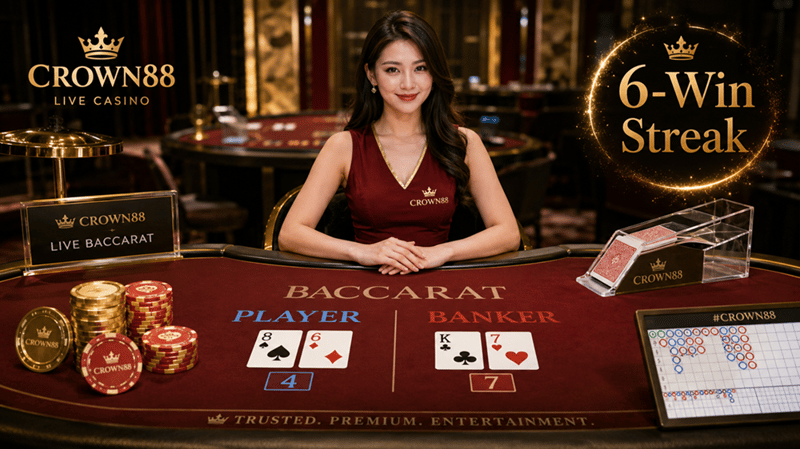 crown88's baccarat 6 straight win promo